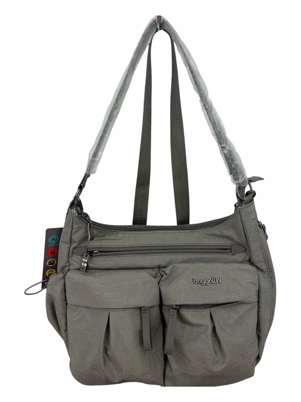 Baggallini Everywhere Bagg 2.0 RFID Crossbody Travel Bag Sterling Shimmer NWT*